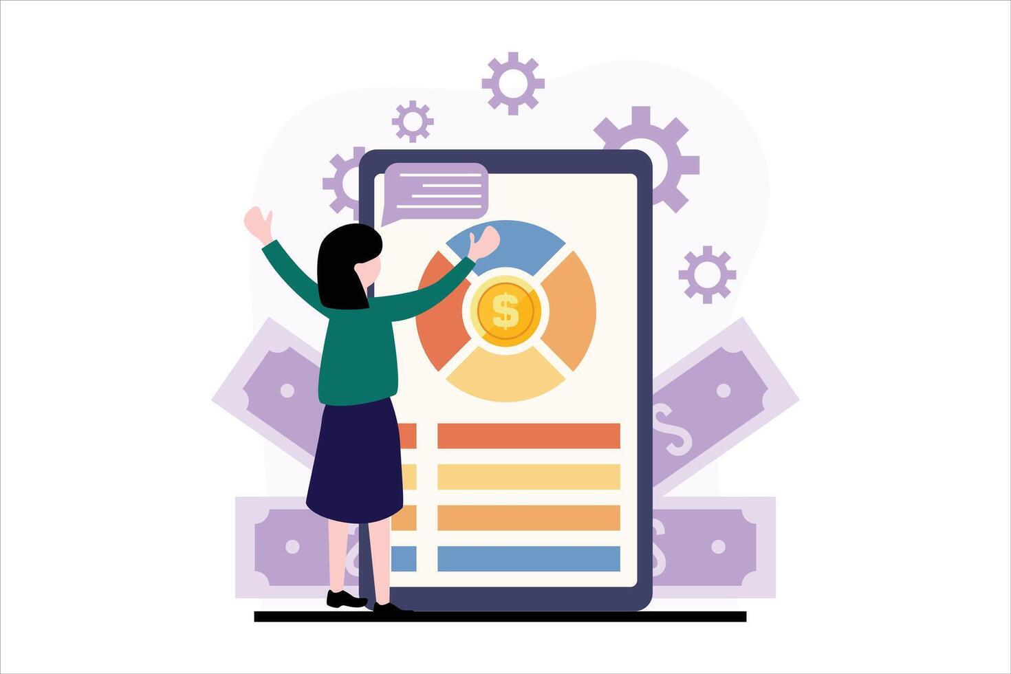 Finance Business Flat Design Illustration vector