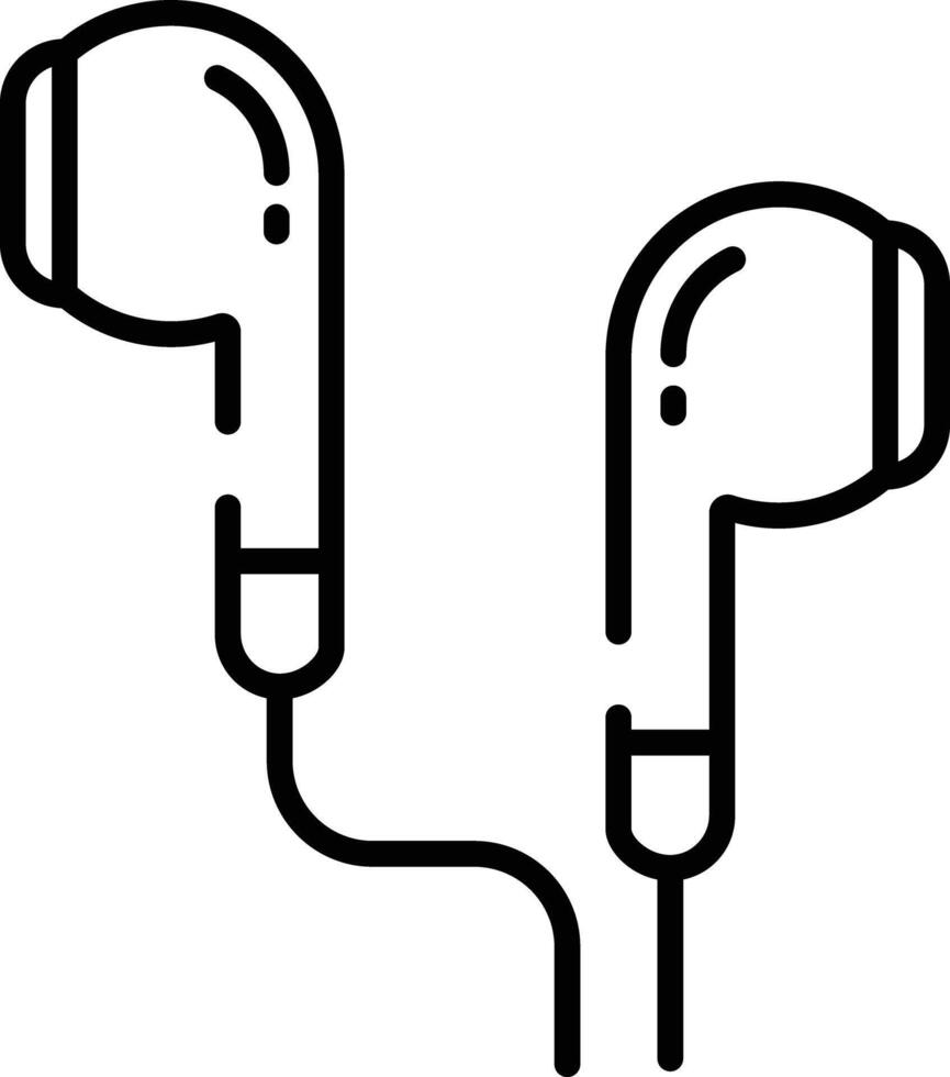 Ear Phone outline illustration vector