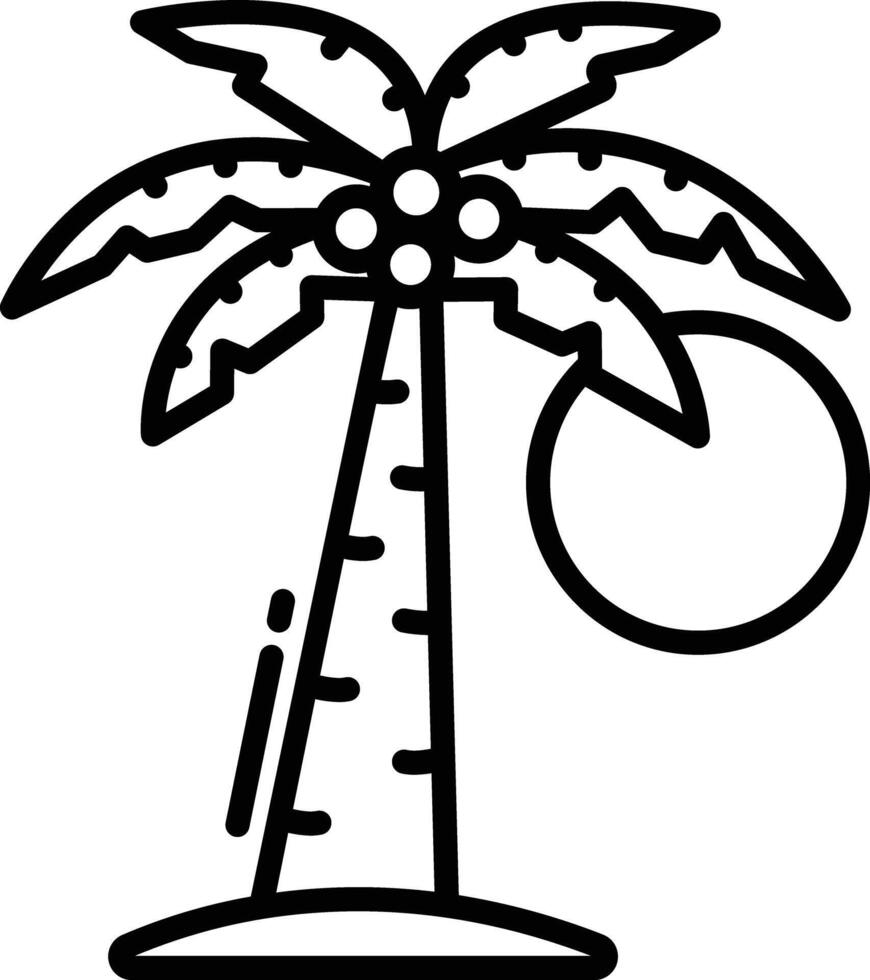 Palm Tree outline illustration vector