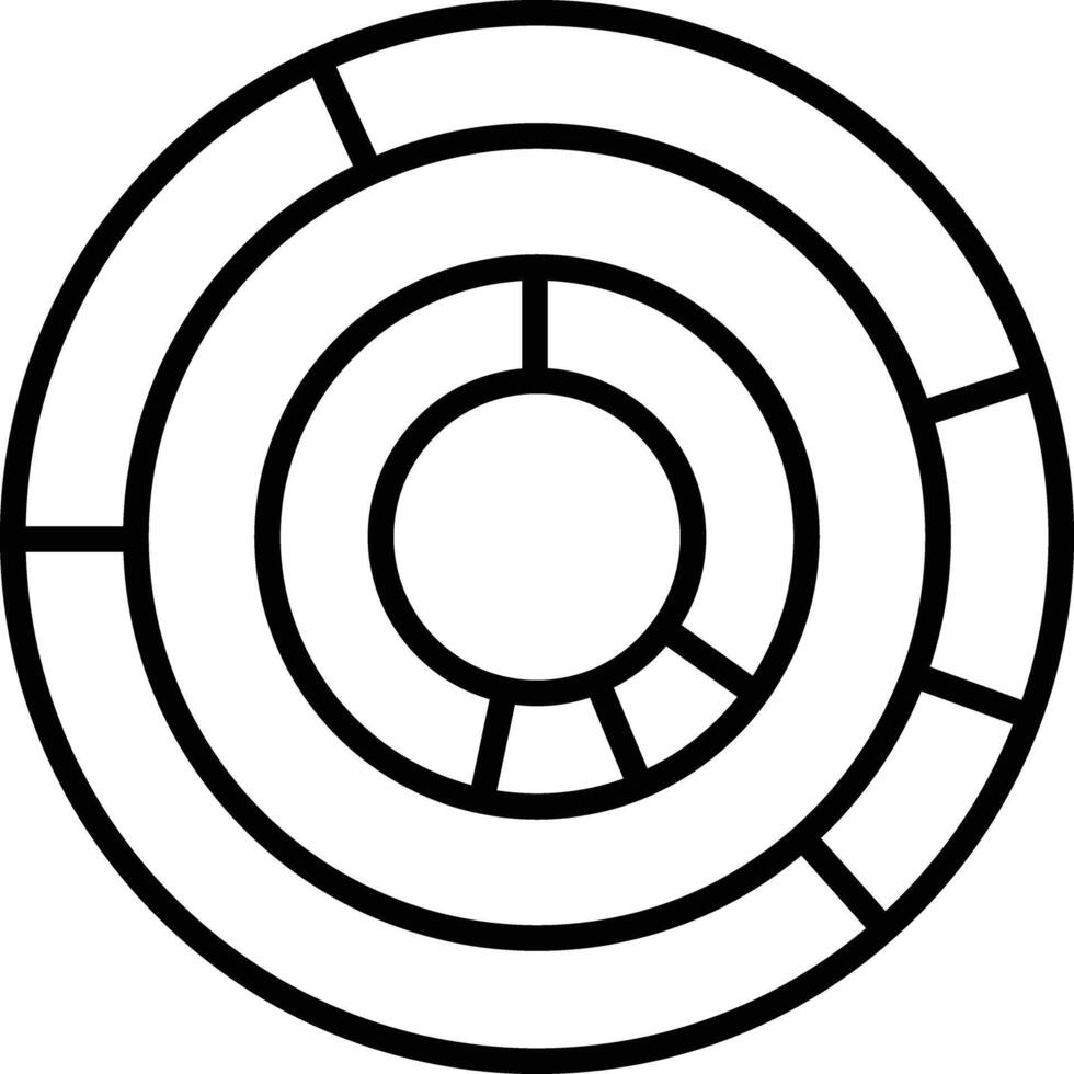 Donut Chart outline illustration vector