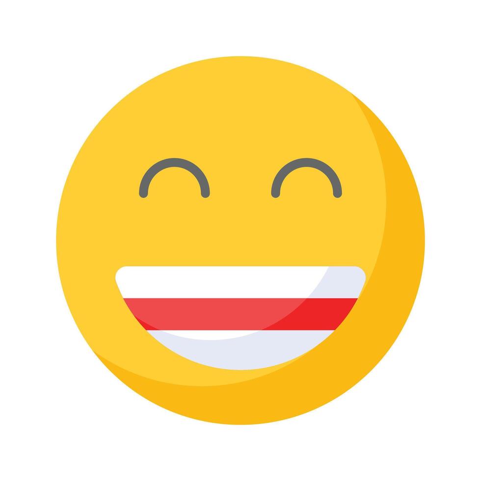 Enthusiastic emoji icon, happy face design vector