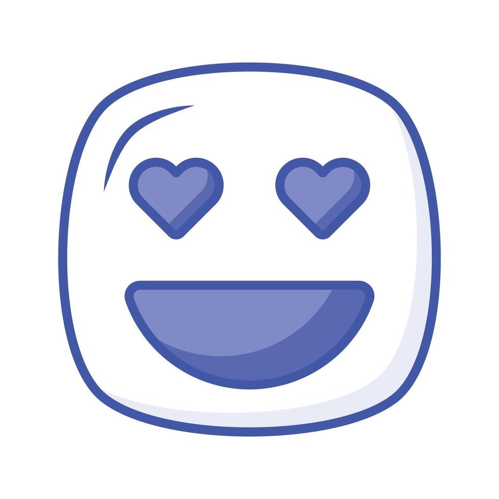 Happy face with heart symbols on eyes, concept icon of in love emoji vector