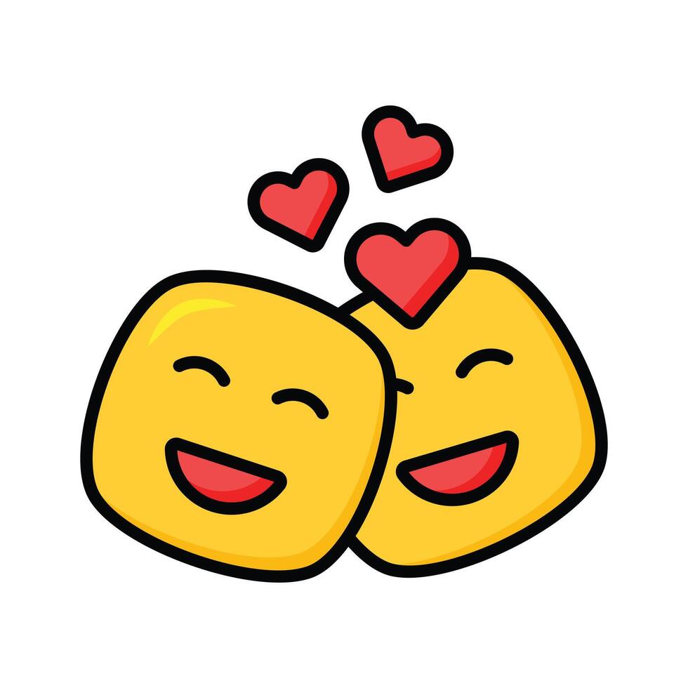 Romantic couple emoji design, ready for premium use vector