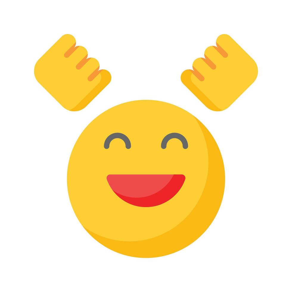 Enthusiastic emoji icon, happy face design vector