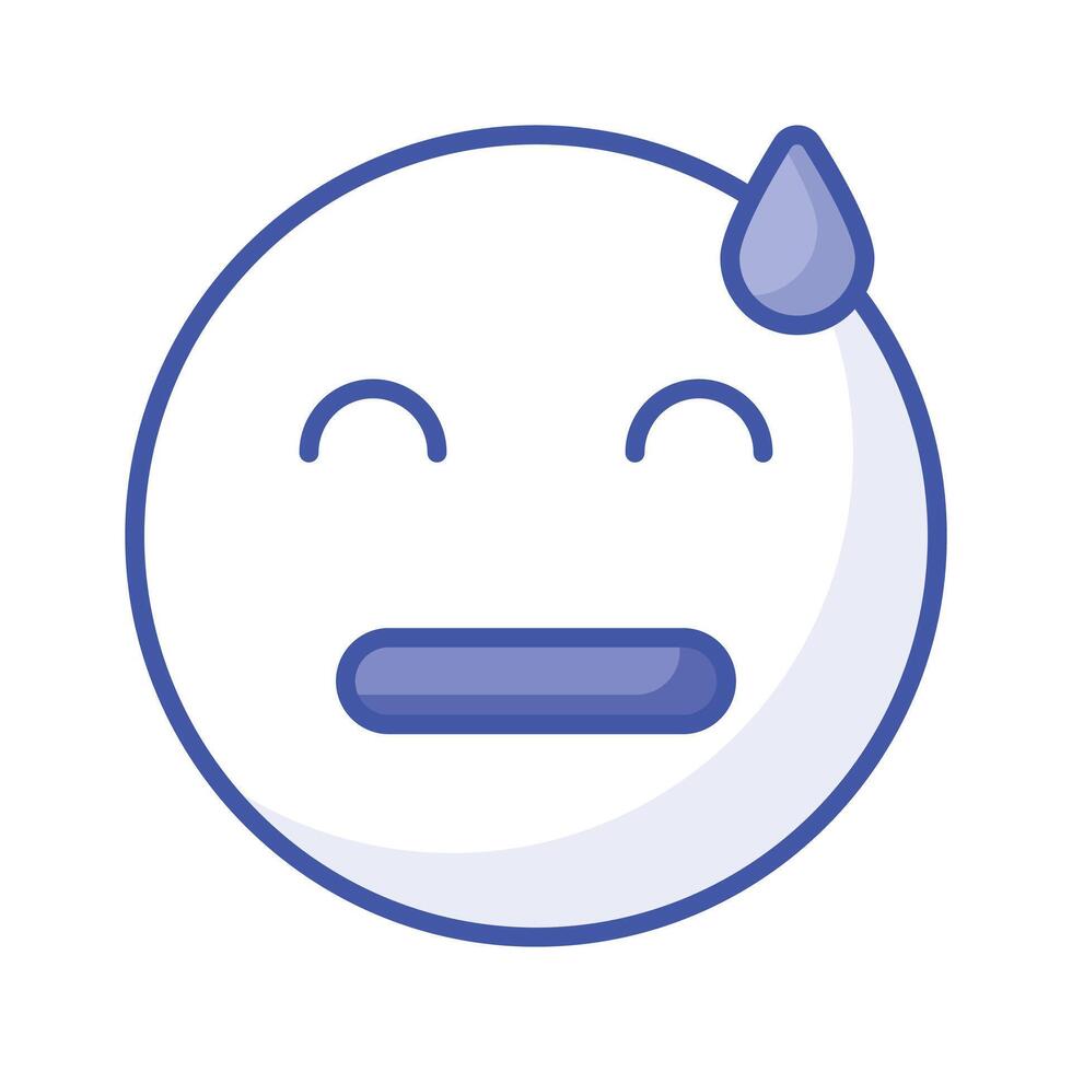 Embarrassed, guilty, worried emoji design, isolated on white background vector