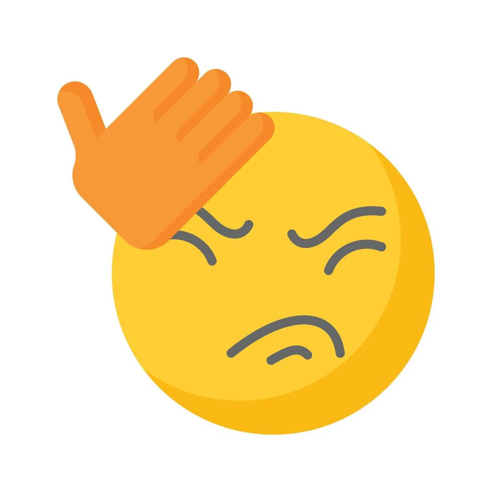 Get this creative icon of frustrated emoji, ready to use vector