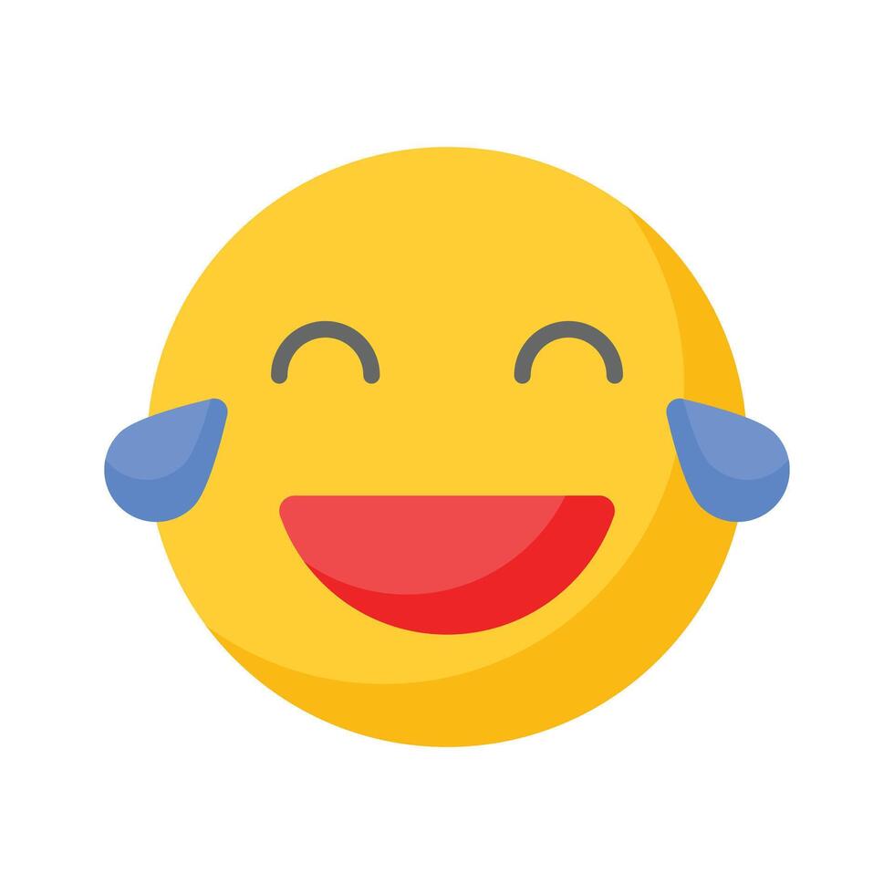 An edible icon of laughing emoji, easy to use and download vector