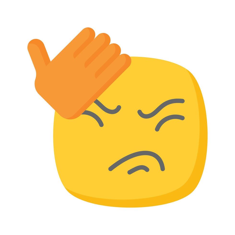 Get this creative icon of frustrated emoji, ready to use vector