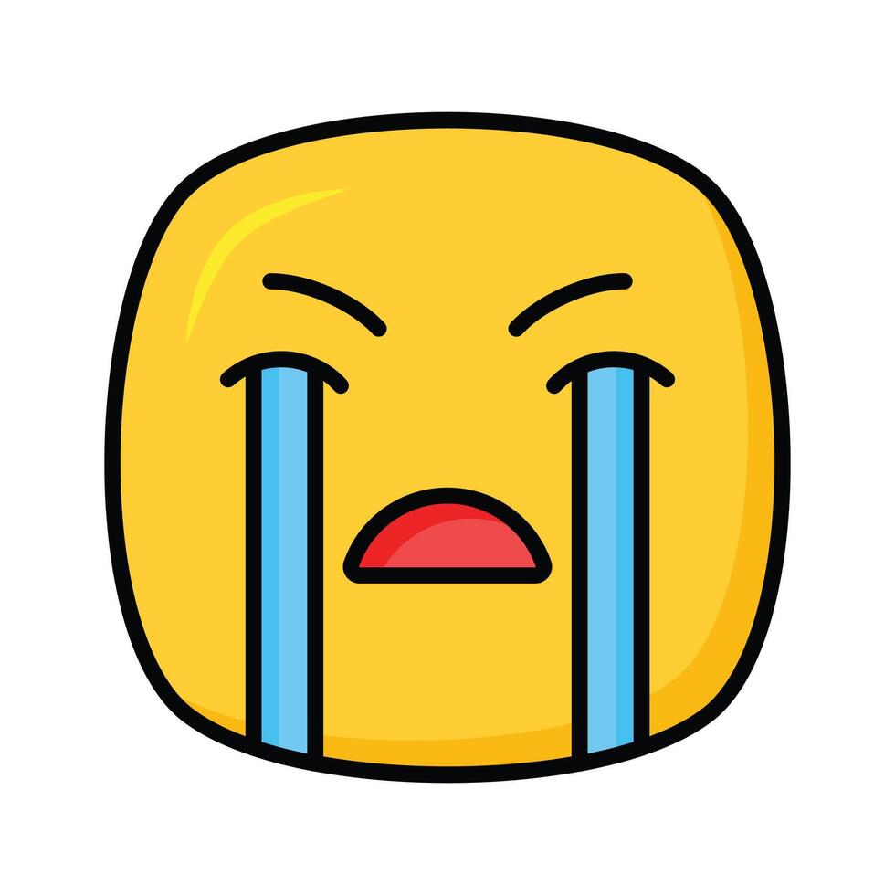 Get this amazing crying emoji design, customizable vector