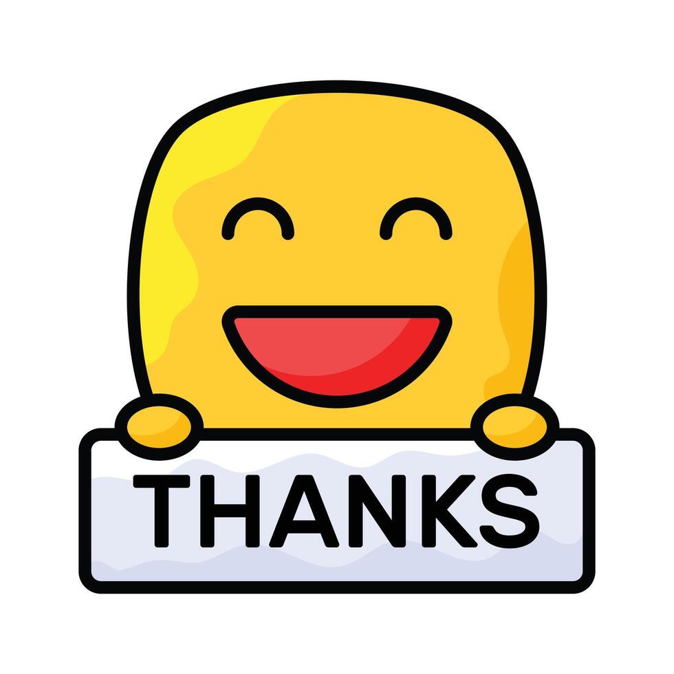 Grab this carefully crafted icon of thanks emoji, ready for premium use vector