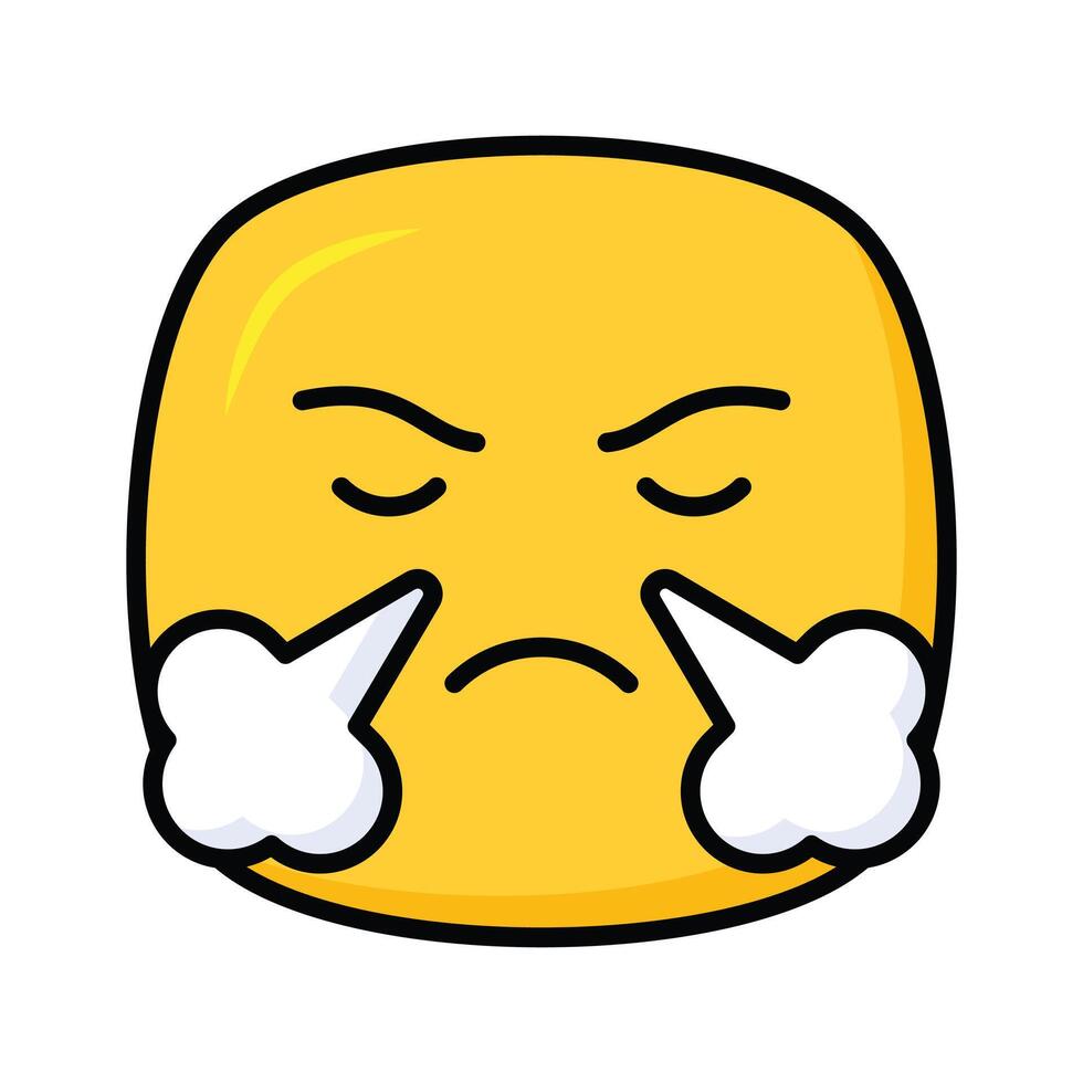Have a look at this creative icon of frustrated emoji, trendy style vector