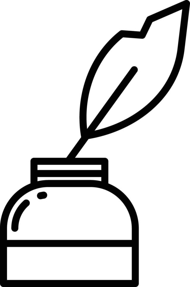 quill and ink outline illustration vector