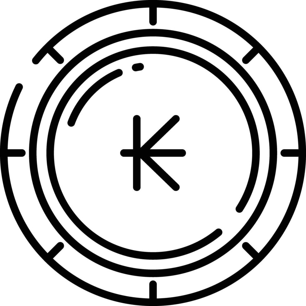 Kip coin outline illustration vector
