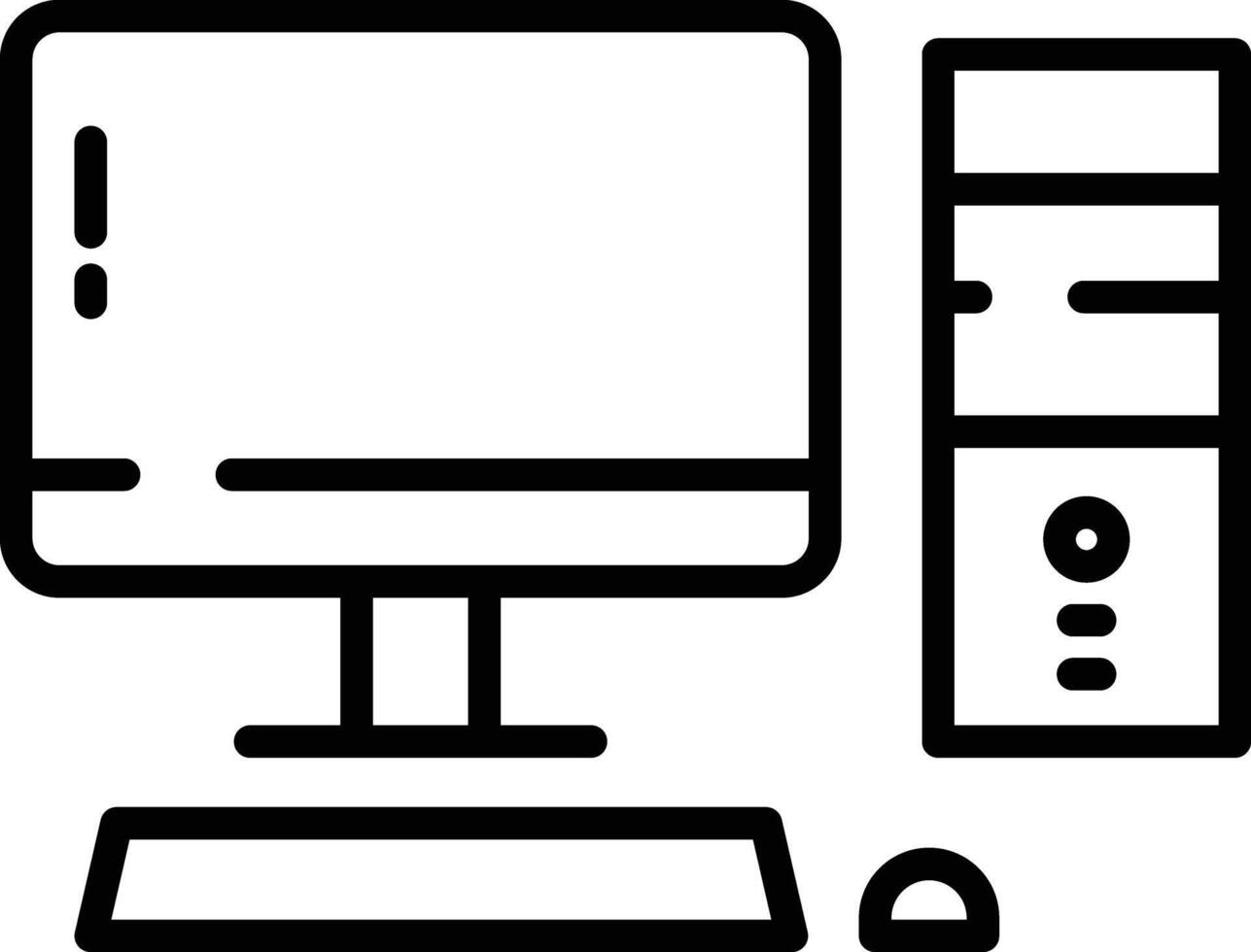Computer outline illustrations vector