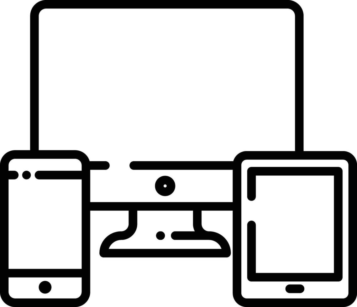 Multiple Devices outline illustration vector