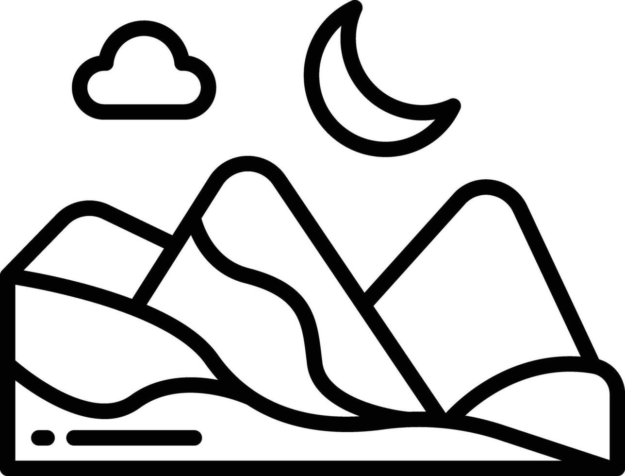 Desert mountain outline illustration vector