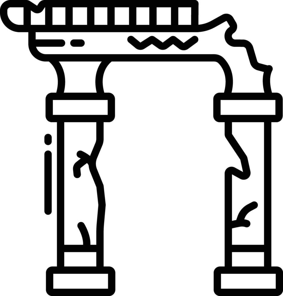 Ruins outline illustration vector