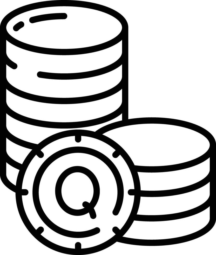 Quetzal coin outline illustration vector