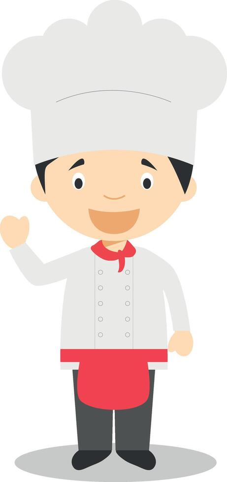 Cute cartoon illustration of a chef vector