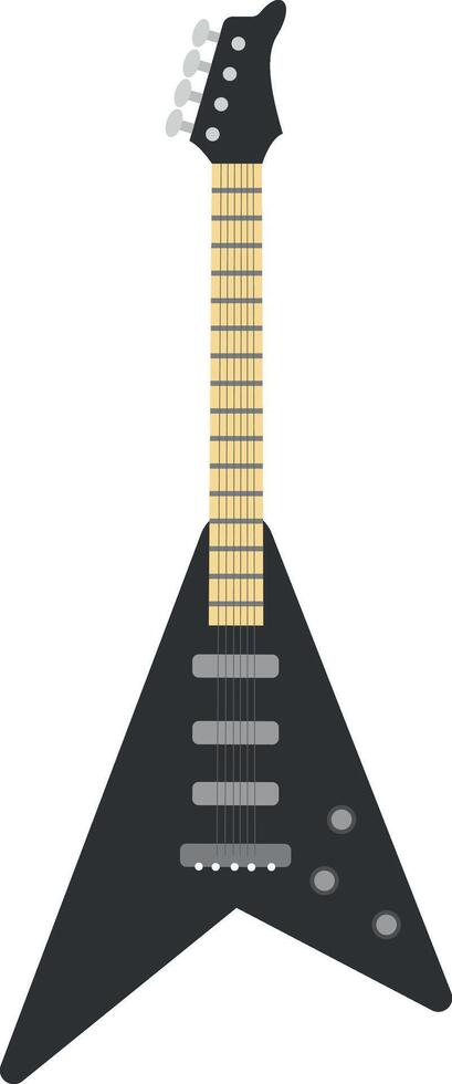 ilustración de un eléctrico guitarra en dibujos animados estilo aislado en blanco antecedentes vector