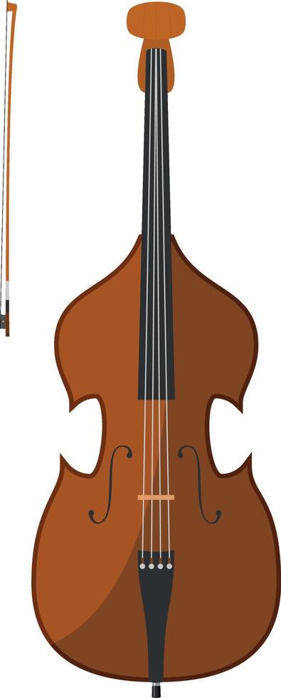 illustration of a contrabass in cartoon style isolated on white background vector