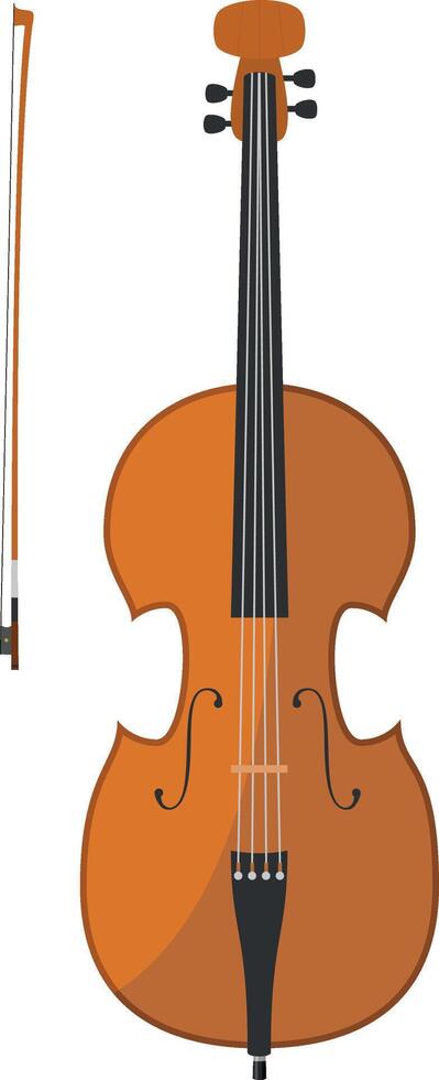 illustration of a cello in cartoon style isolated on white background vector