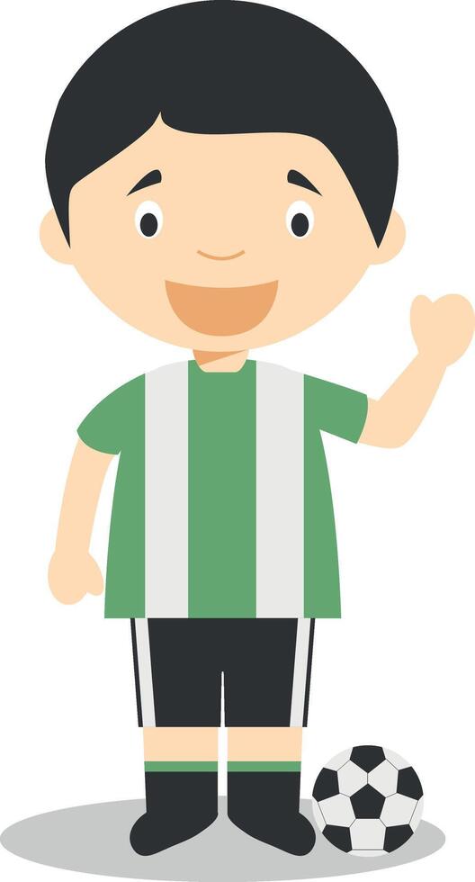 Cute cartoon illustration of a football player vector