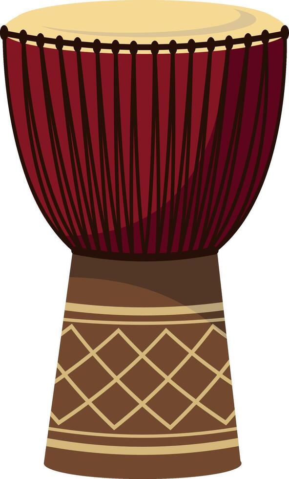 illustration of a djembe in cartoon style isolated on white background vector