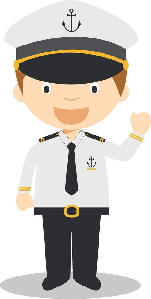 Cute cartoon illustration of a sailor vector