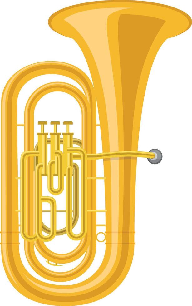 illustration of a tuba in cartoon style isolated on white background vector