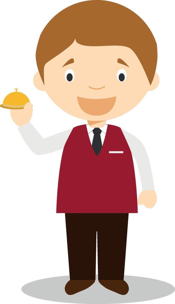 Cute cartoon illustration of a recepcionist vector