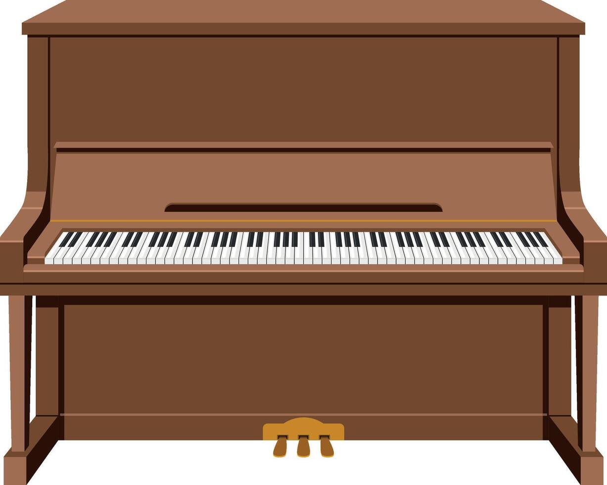 illustration of an upright piano in cartoon style isolated on white background vector