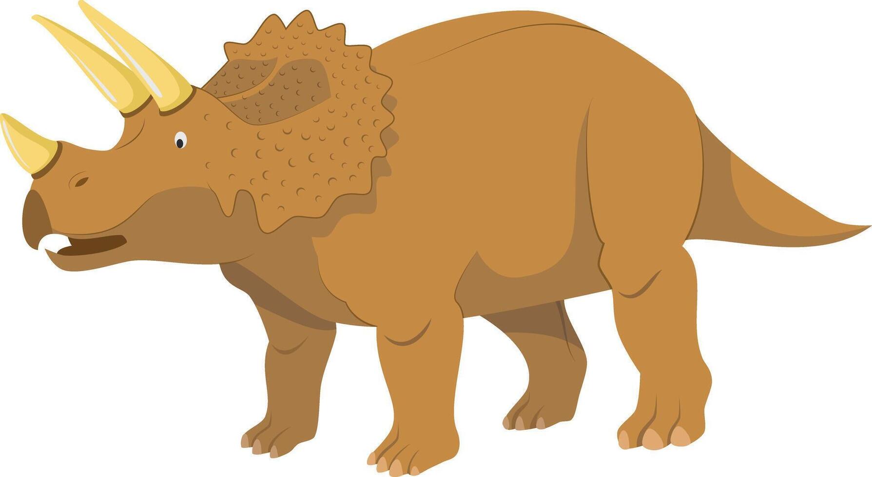 Triceratops illustration isolated in white background. Dinosaurs Collection. vector