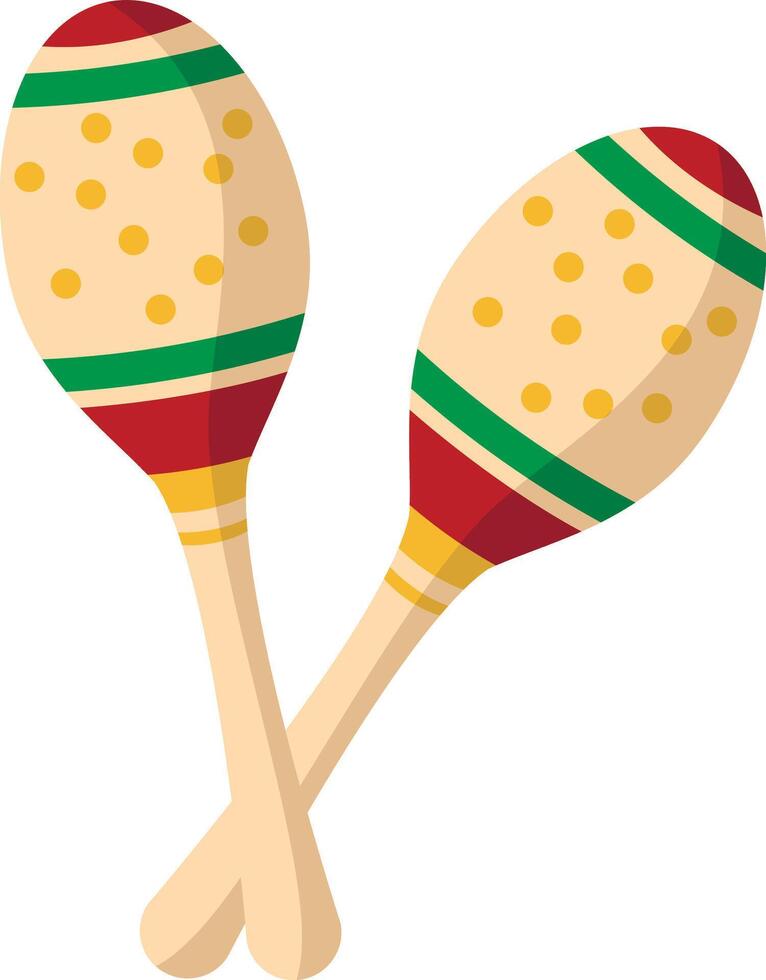 illustration of maracas in cartoon style isolated on white background vector