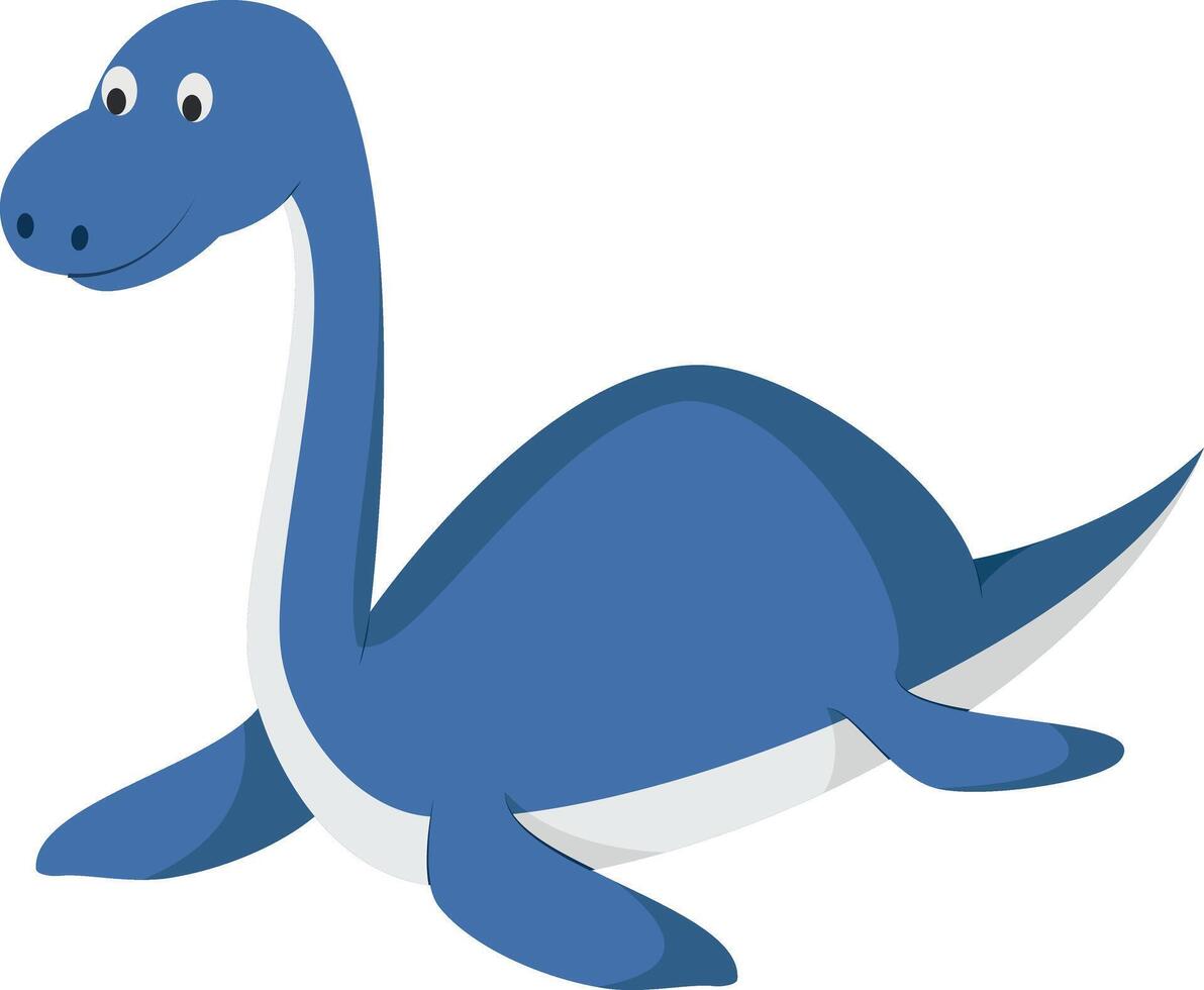 Plesiosaurus illustration in cartoon style for kids. Dinosaurs Collection. vector