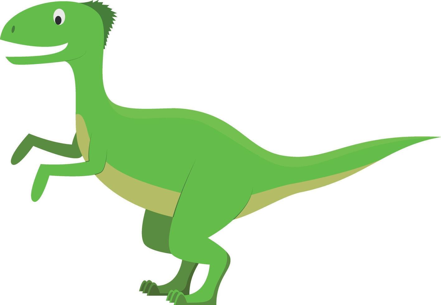 Velociraptor illustration in cartoon style for kids. Dinosaurs Collection. vector