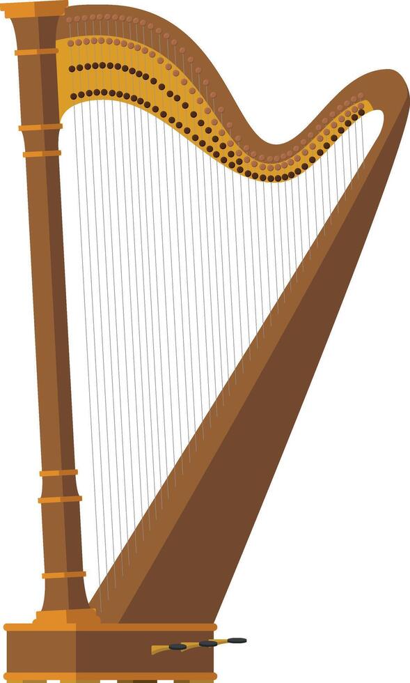 illustration of a harp in cartoon style isolated on white background vector