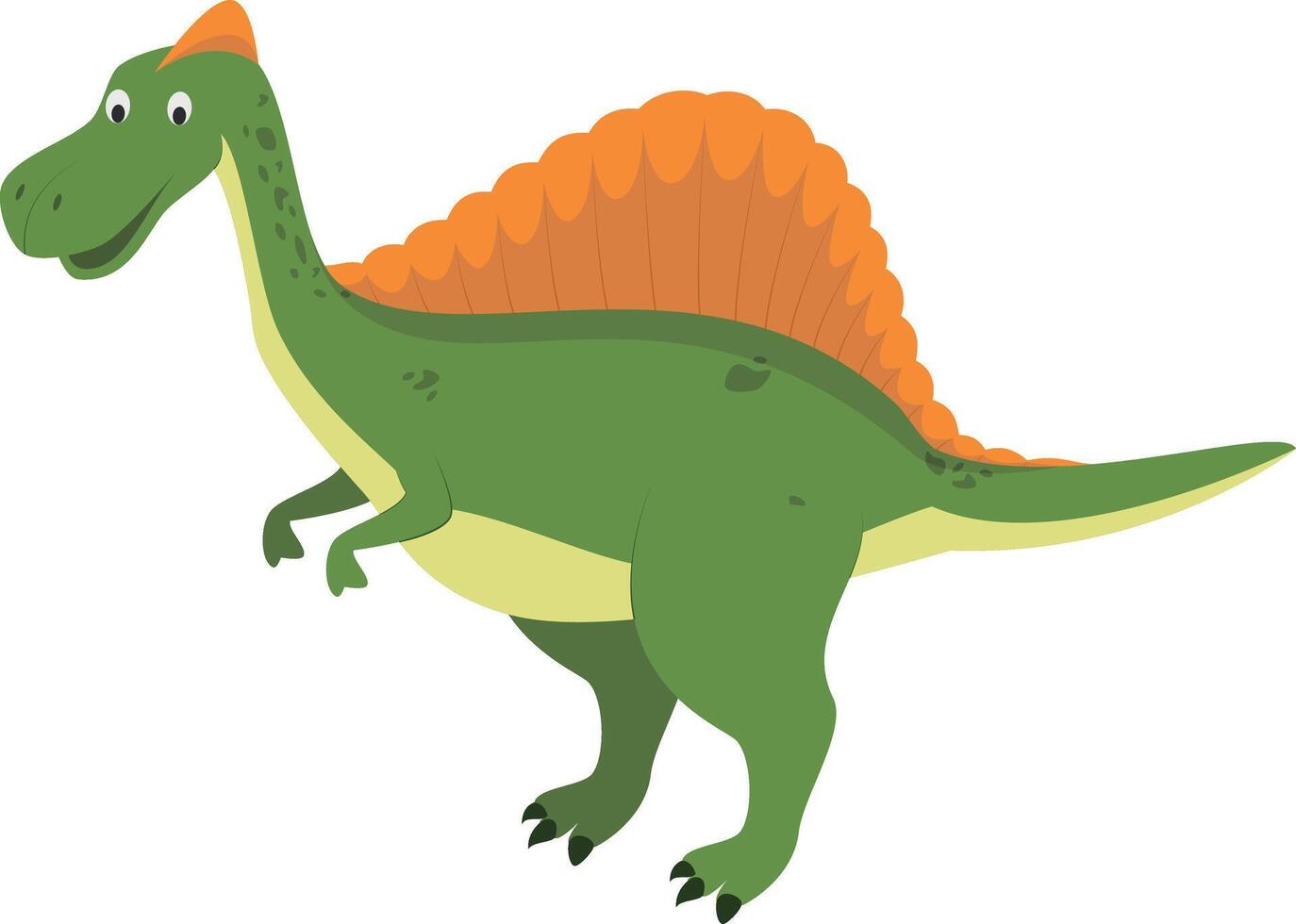 Spinosaurus illustration in cartoon style for kids. Dinosaurs Collection. vector