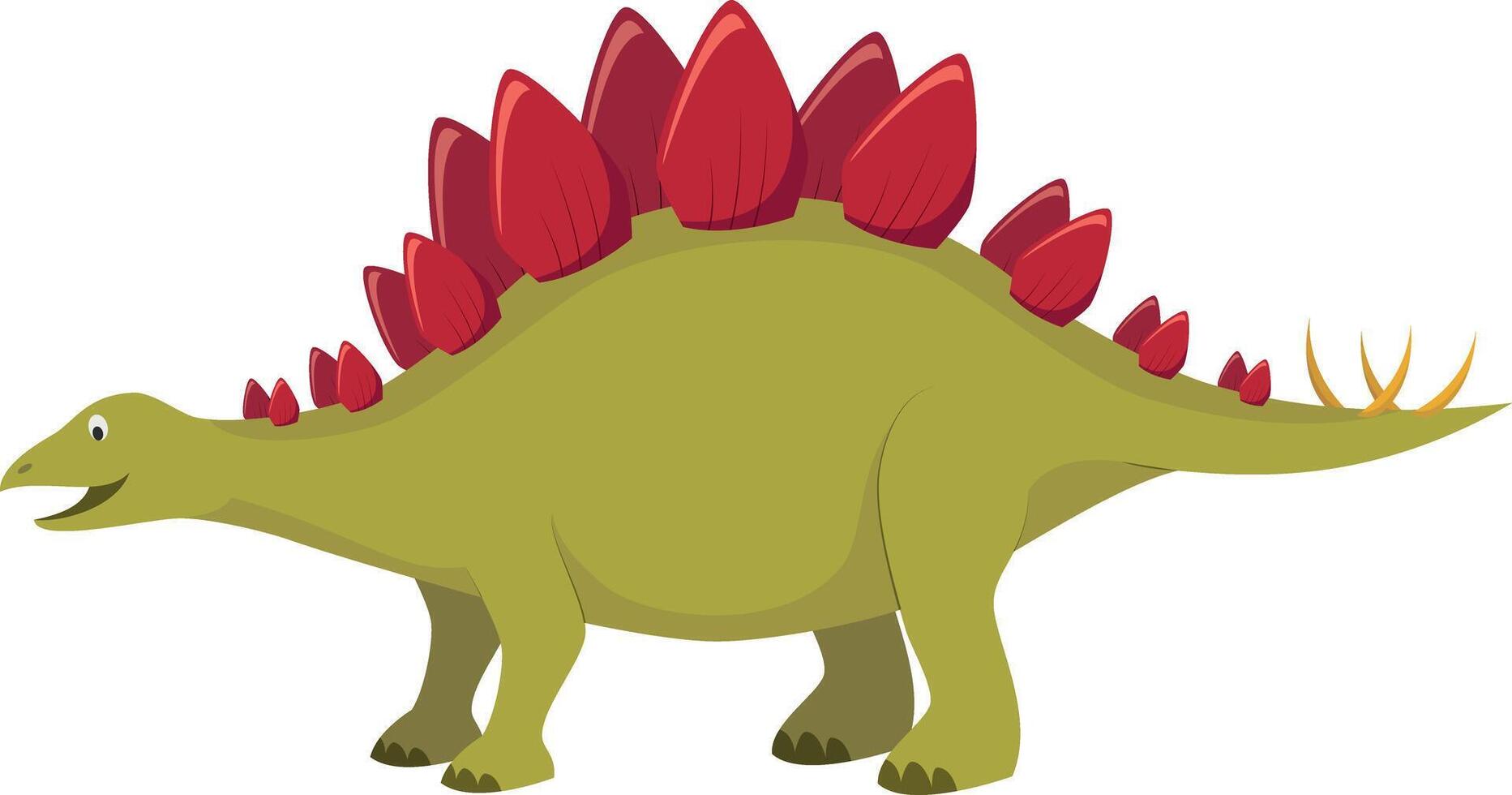 Stegosaurus illustration in cartoon style for kids. Dinosaurs Collection. vector