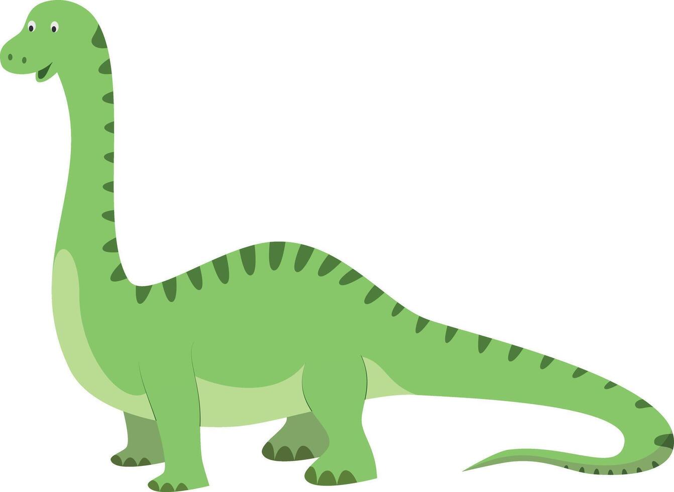 Diplodocus illustration in cartoon style for kids. Dinosaurs Collection. vector