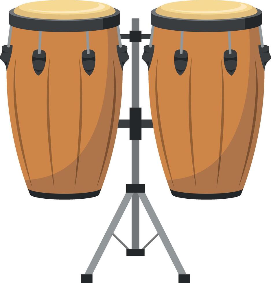 illustration of conga drums in cartoon style isolated on white background vector