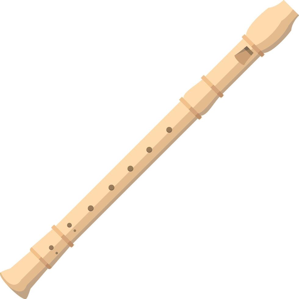 illustration of a flute in cartoon style isolated on white background vector