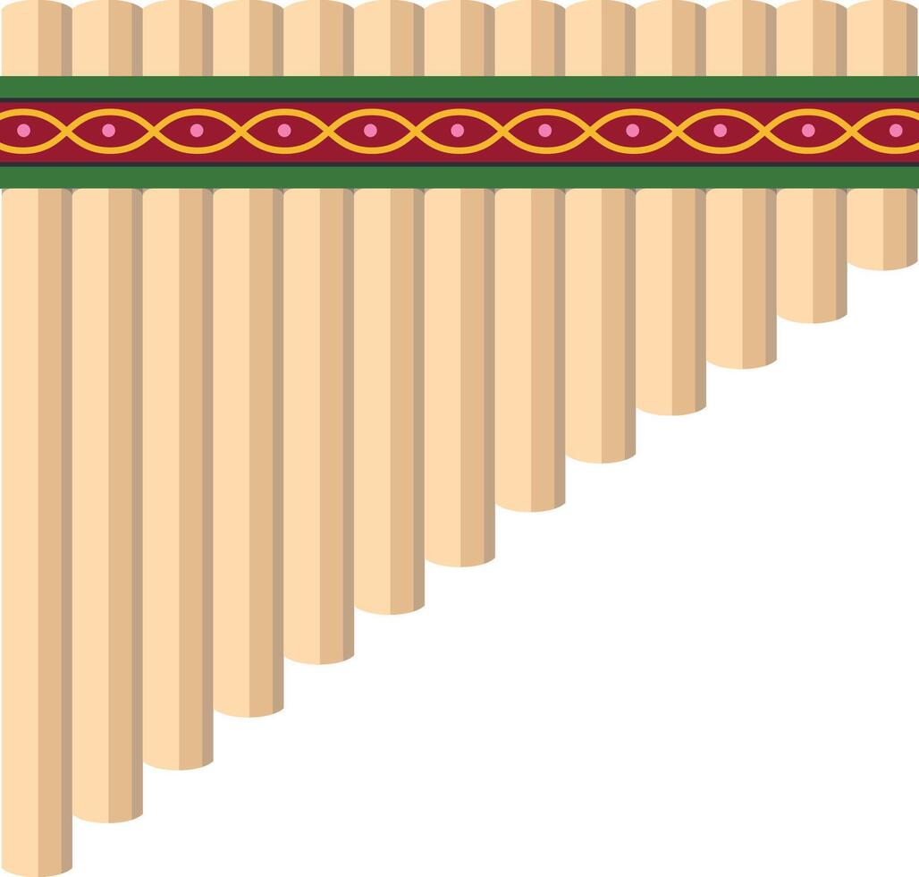 illustration of a panpipe in cartoon style isolated on white background vector