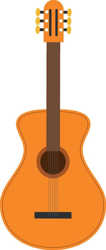 illustration of a Classic guitar in cartoon style isolated on white background vector