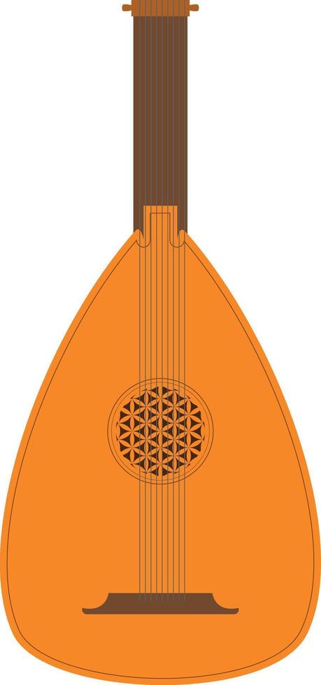 illustration of a lute in cartoon style isolated on white background vector