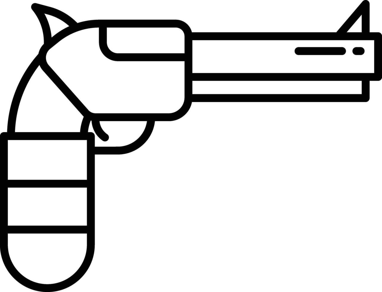 Gun flower outline illustration vector