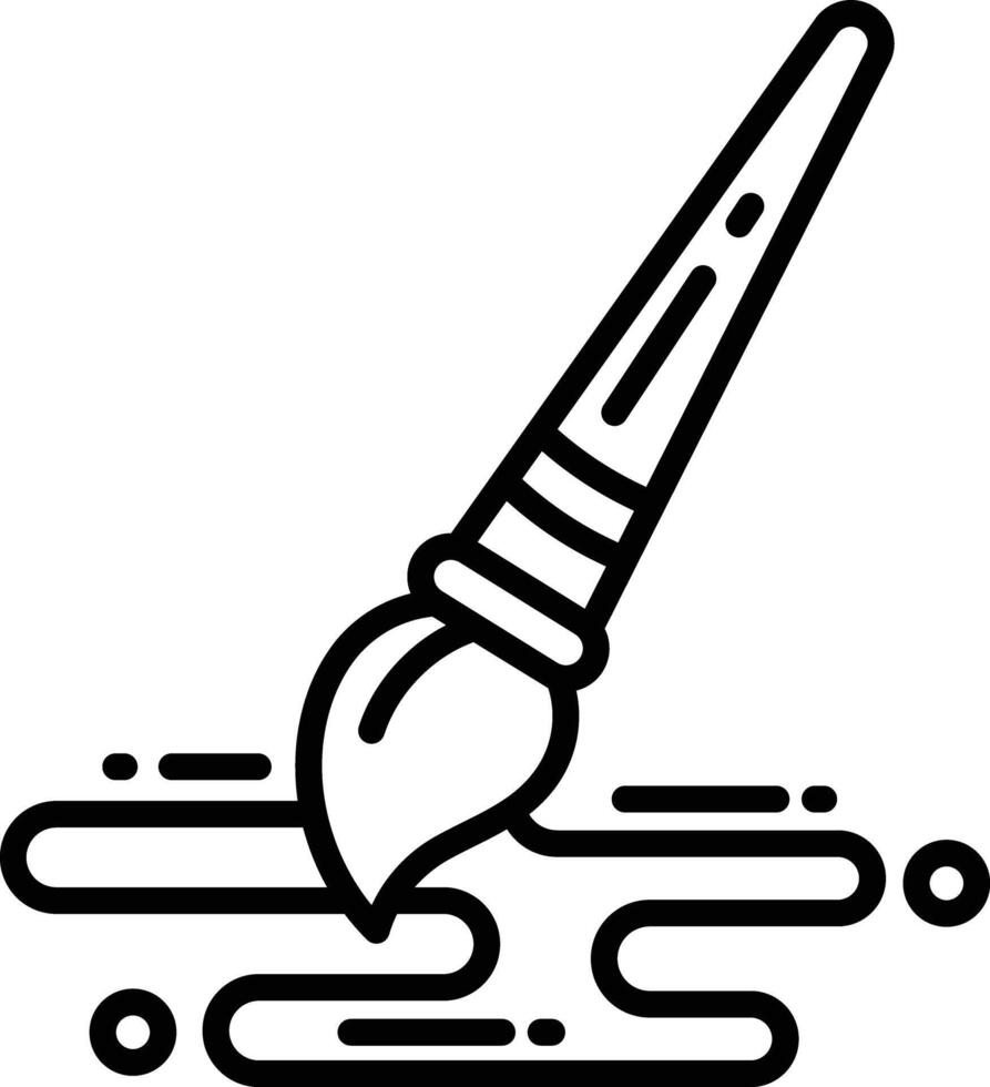 Paint Brush outline illustration vector