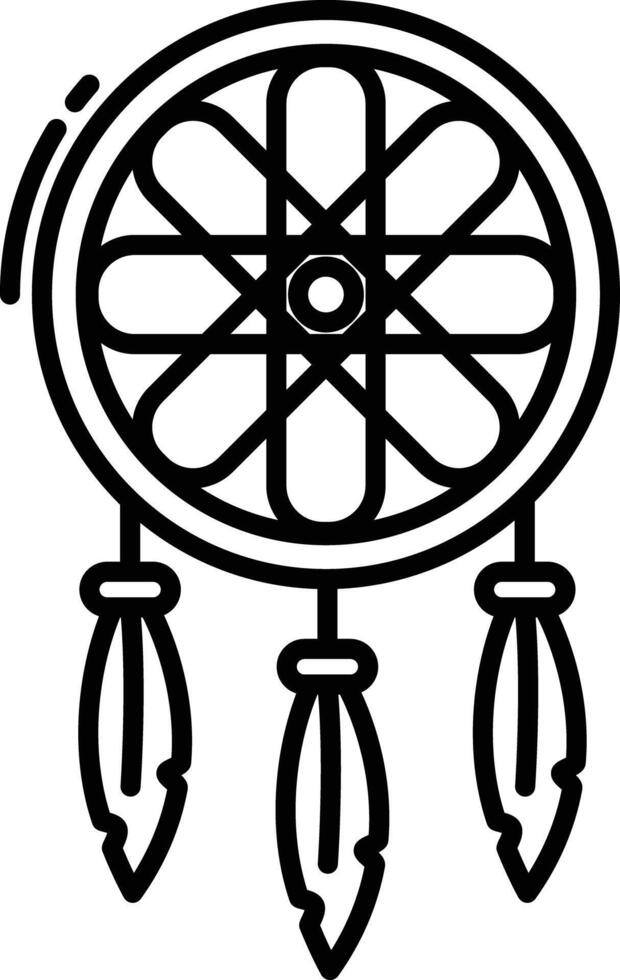 Dreamcatcher outline illustration vector