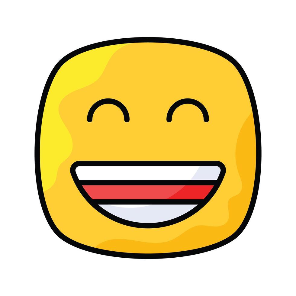 Enthusiastic emoji icon, happy face design vector