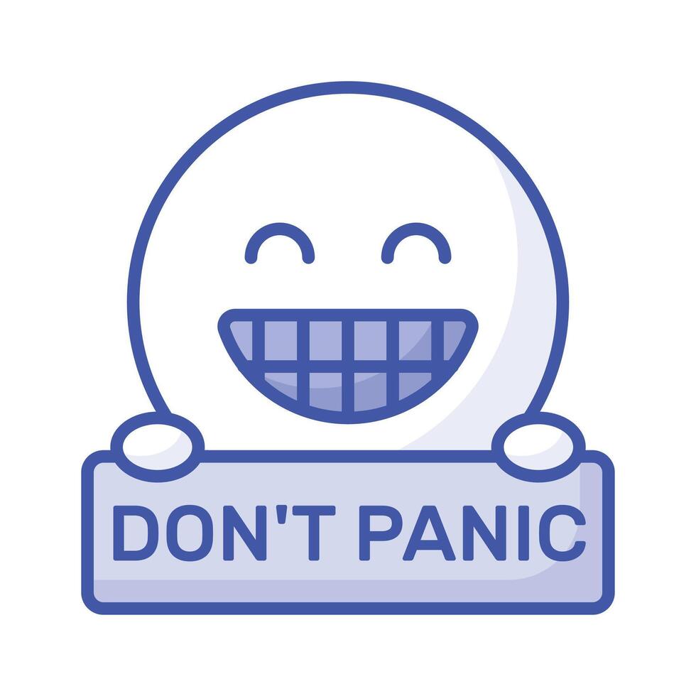 Dont panic emoji design, customizable flat style vector